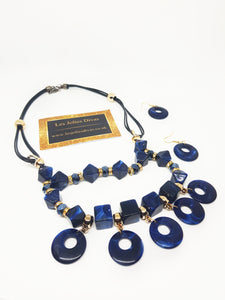 Royal blue statement necklace and earrings